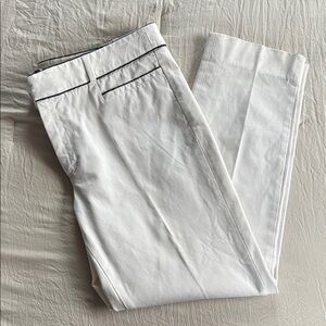 Banana Republic White Sloan Pants w Black Trim Size 12